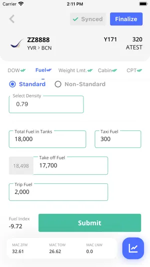 Abomis Weight and Balance