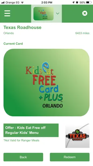 Kids Eat Free Card