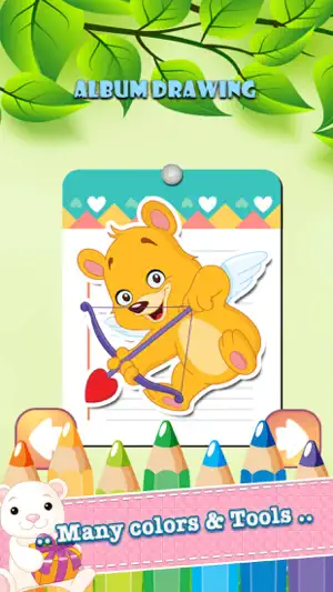 熊动物园绘图着色书 - 孩子们可爱的漫画人物艺术思想页