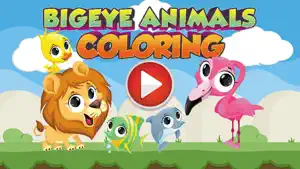 大眼睛动物着色标记 Animals Coloring