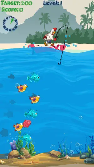 鸡钓游戏 ： 鱼 狩猎 游戏 为了娱乐 为孩子
