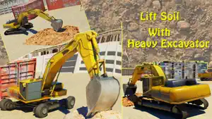 挖掘机模拟器3D - 驾驶重型工程起重机真正的停车场模拟游戏